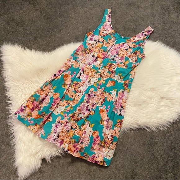 Floral cotton A-line dress - Picture 3 of 5